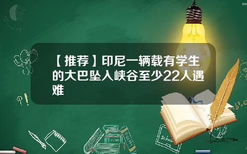 【推荐】印尼一辆载有学生的大巴坠入峡谷至少22人遇难