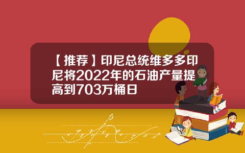 【推荐】印尼总统维多多印尼将2022年的石油产量提高到703万桶日