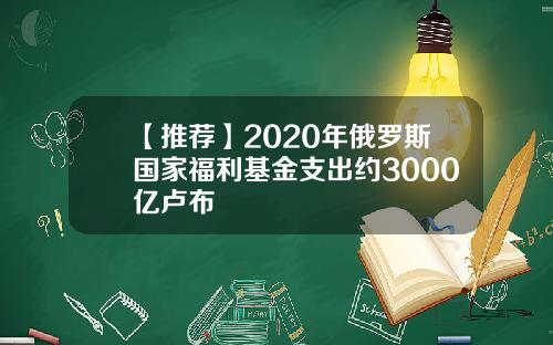 【推荐】2020年俄罗斯国家福利基金支出约3000亿卢布