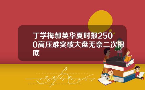 丁学梅郝英华夏时报2500高压难突破大盘无奈二次探底