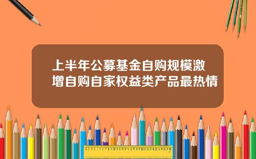 上半年公募基金自购规模激增自购自家权益类产品最热情