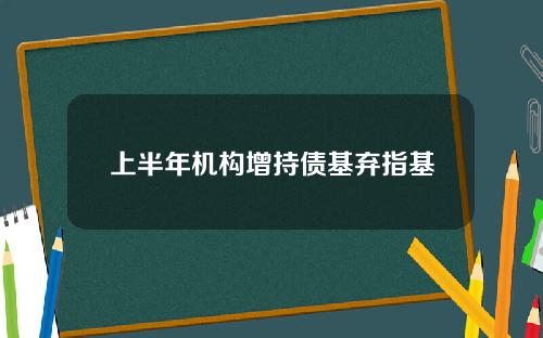 上半年机构增持债基弃指基