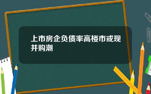 上市房企负债率高楼市或现并购潮