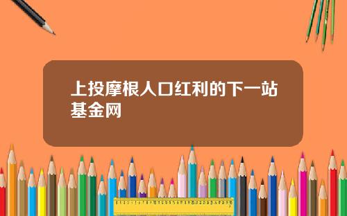 上投摩根人口红利的下一站基金网