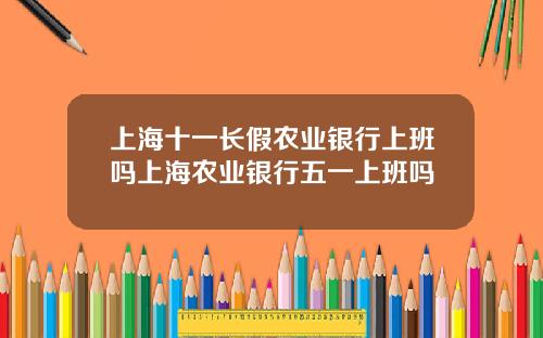 上海十一长假农业银行上班吗上海农业银行五一上班吗