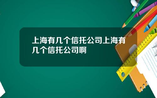 上海有几个信托公司上海有几个信托公司啊