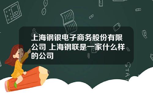 上海钢银电子商务股份有限公司 上海钢联是一家什么样的公司