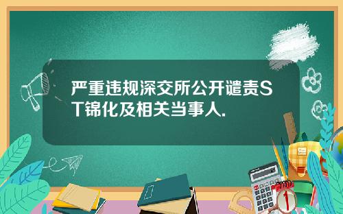 严重违规深交所公开谴责ST锦化及相关当事人.