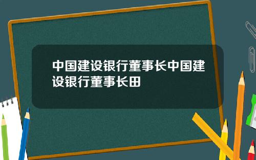 中国建设银行董事长中国建设银行董事长田