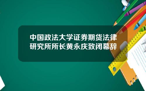 中国政法大学证券期货法律研究所所长黄永庆致闭幕辞