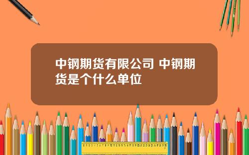 中钢期货有限公司 中钢期货是个什么单位