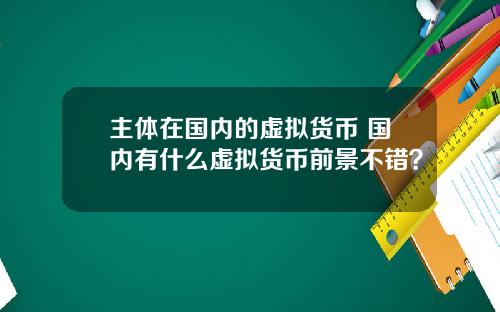 主体在国内的虚拟货币 国内有什么虚拟货币前景不错？