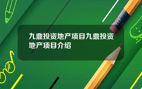 九鼎投资地产项目九鼎投资地产项目介绍