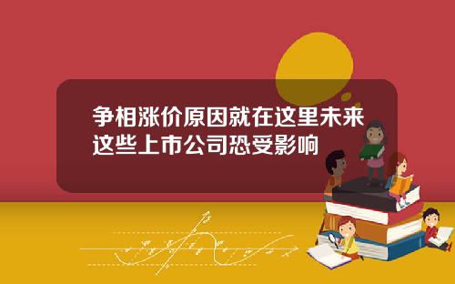 争相涨价原因就在这里未来这些上市公司恐受影响