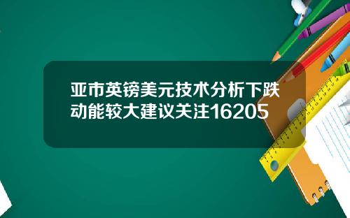 亚市英镑美元技术分析下跌动能较大建议关注16205