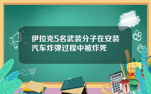 伊拉克5名武装分子在安装汽车炸弹过程中被炸死