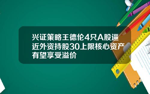 兴证策略王德伦4只A股逼近外资持股30上限核心资产有望享受溢价