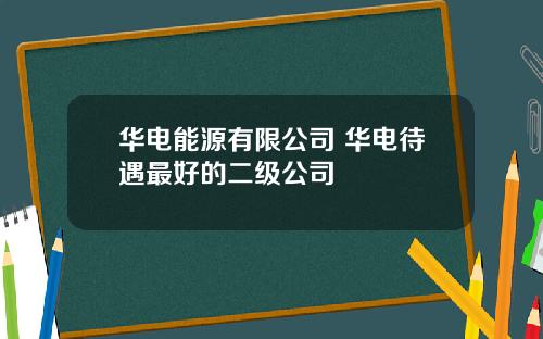 华电能源有限公司 华电待遇最好的二级公司