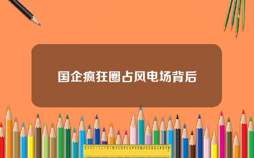 国企疯狂圈占风电场背后