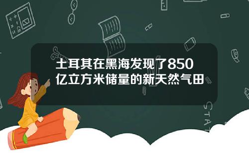 土耳其在黑海发现了850亿立方米储量的新天然气田