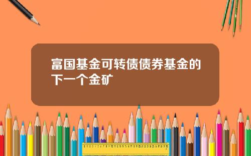 富国基金可转债债券基金的下一个金矿