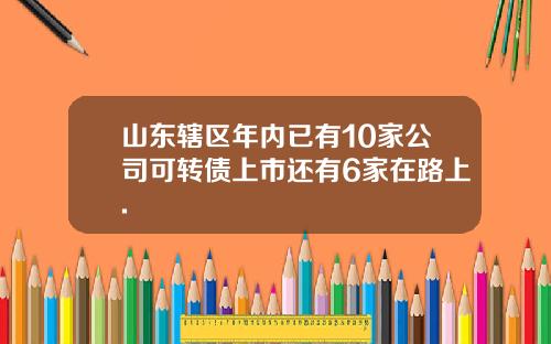 山东辖区年内已有10家公司可转债上市还有6家在路上.