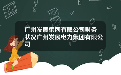 广州发展集团有限公司财务状况广州发展电力集团有限公司