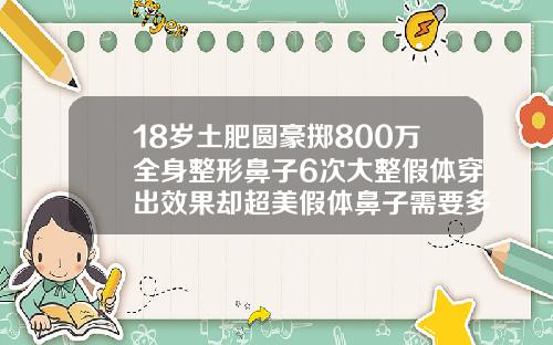 18岁土肥圆豪掷800万全身整形鼻子6次大整假体穿出效果却超美假体鼻子需要多少钱