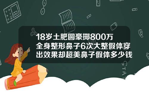 18岁土肥圆豪掷800万全身整形鼻子6次大整假体穿出效果却超美鼻子假体多少钱一个