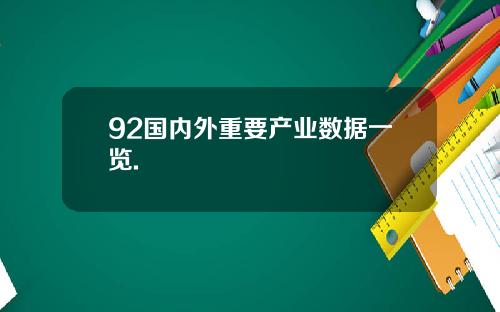 92国内外重要产业数据一览.