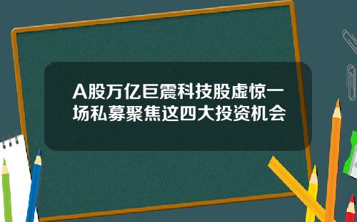 A股万亿巨震科技股虚惊一场私募聚焦这四大投资机会