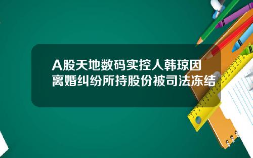 A股天地数码实控人韩琼因离婚纠纷所持股份被司法冻结