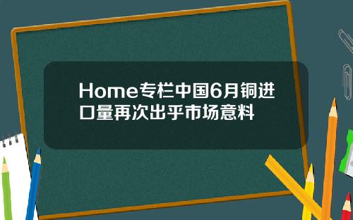 Home专栏中国6月铜进口量再次出乎市场意料