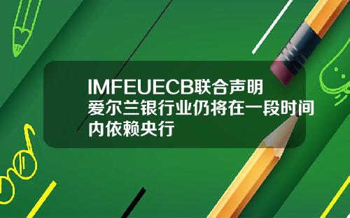 IMFEUECB联合声明爱尔兰银行业仍将在一段时间内依赖央行