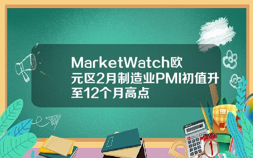 MarketWatch欧元区2月制造业PMI初值升至12个月高点