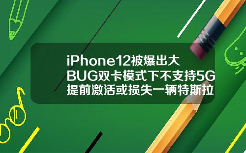 iPhone12被爆出大BUG双卡模式下不支持5G提前激活或损失一辆特斯拉