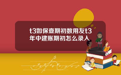 t3如保查期初数用友t3年中建账期初怎么录入