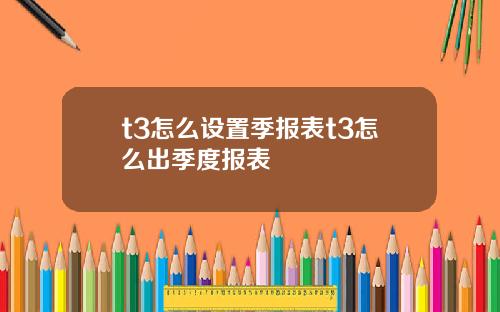 t3怎么设置季报表t3怎么出季度报表