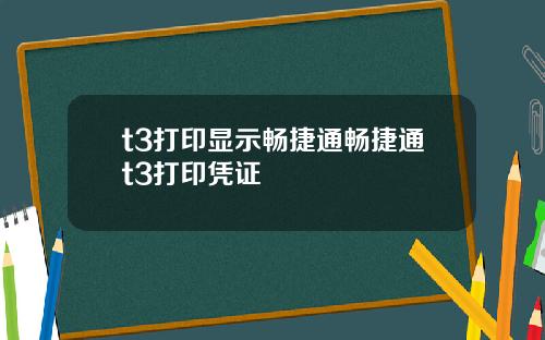 t3打印显示畅捷通畅捷通t3打印凭证