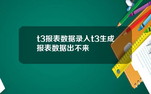 t3报表数据录入t3生成报表数据出不来