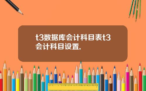 t3数据库会计科目表t3会计科目设置.