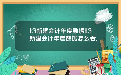 t3新建会计年度数据t3新建会计年度数据怎么看.