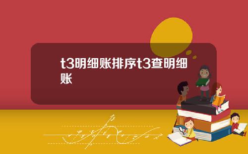 t3明细账排序t3查明细账