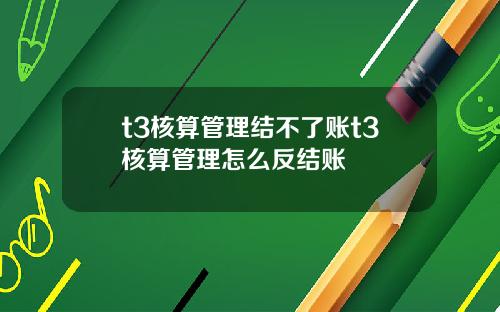 t3核算管理结不了账t3核算管理怎么反结账