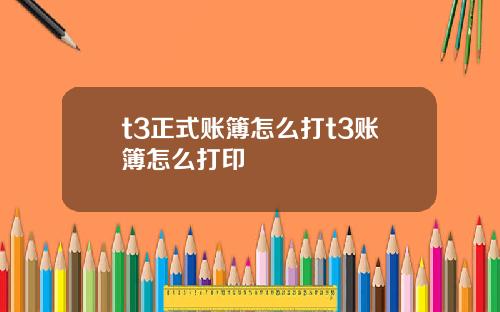 t3正式账簿怎么打t3账簿怎么打印