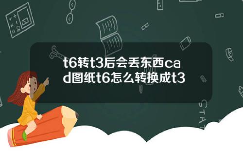 t6转t3后会丢东西cad图纸t6怎么转换成t3