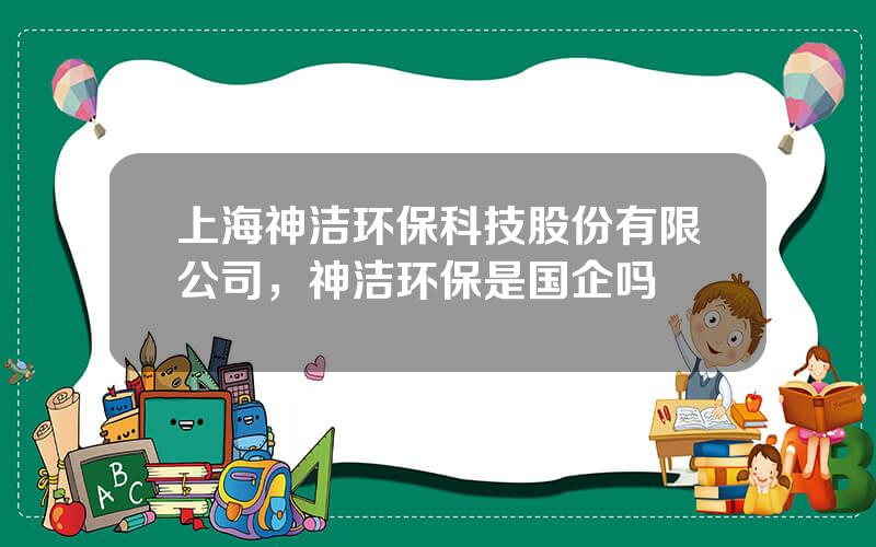 上海神洁环保科技股份有限公司，神洁环保是国企吗