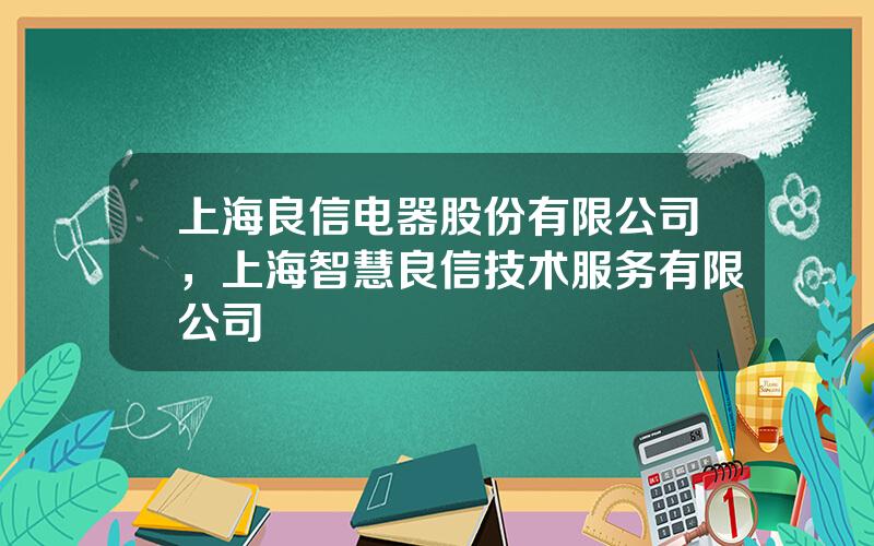 上海良信电器股份有限公司，上海智慧良信技术服务有限公司