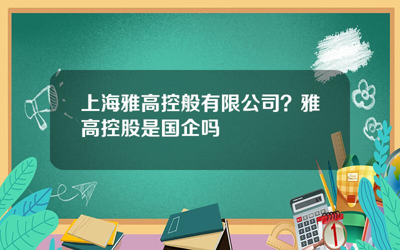 上海雅高控般有限公司？雅高控股是国企吗