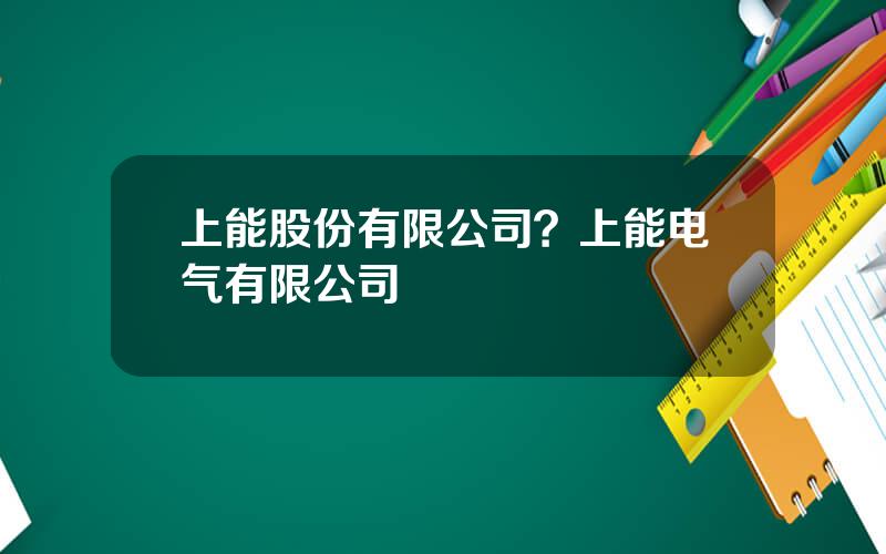 上能股份有限公司？上能电气有限公司